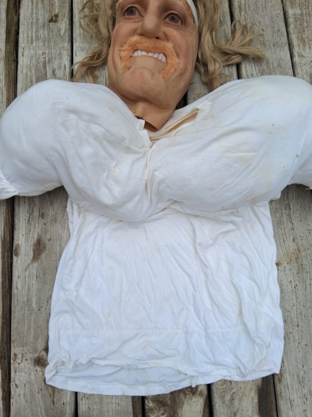 Vintage Hulk Hogan Muscle Suit Costume Mask READ